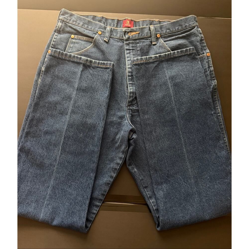 Wrangler 31MWZDN Cowboy Cut Jeans 38x34 Rigid Indigo Blue 100% Cotton - Picture 4 of 9